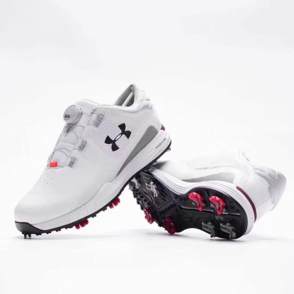Giầy golf Under Amour trắng đế đinh núm vặn
