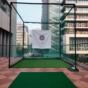Khung Tập Golf Cao Cấp 3x3x3, Thảm Phát 1.5x1.5m, Hồng Tâm, Khay Bóng, Cỏ Lót Nền